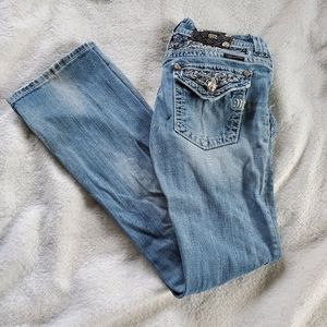 Miss Me Boot Cut Distressed Jeans, Sz 28